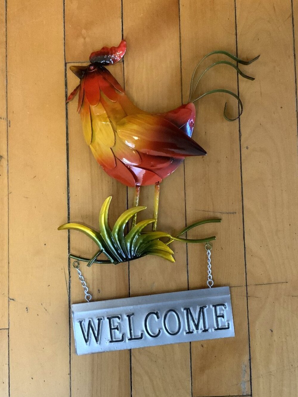 3D Metal Rooster Welcome Sign